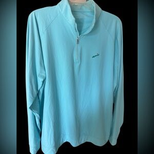 Holderness & Bourne XL Light Blue Half-Zip Pullover dryline performance